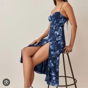 Reformation Juliette Dress, size 2, blue and white floral (Lottie)